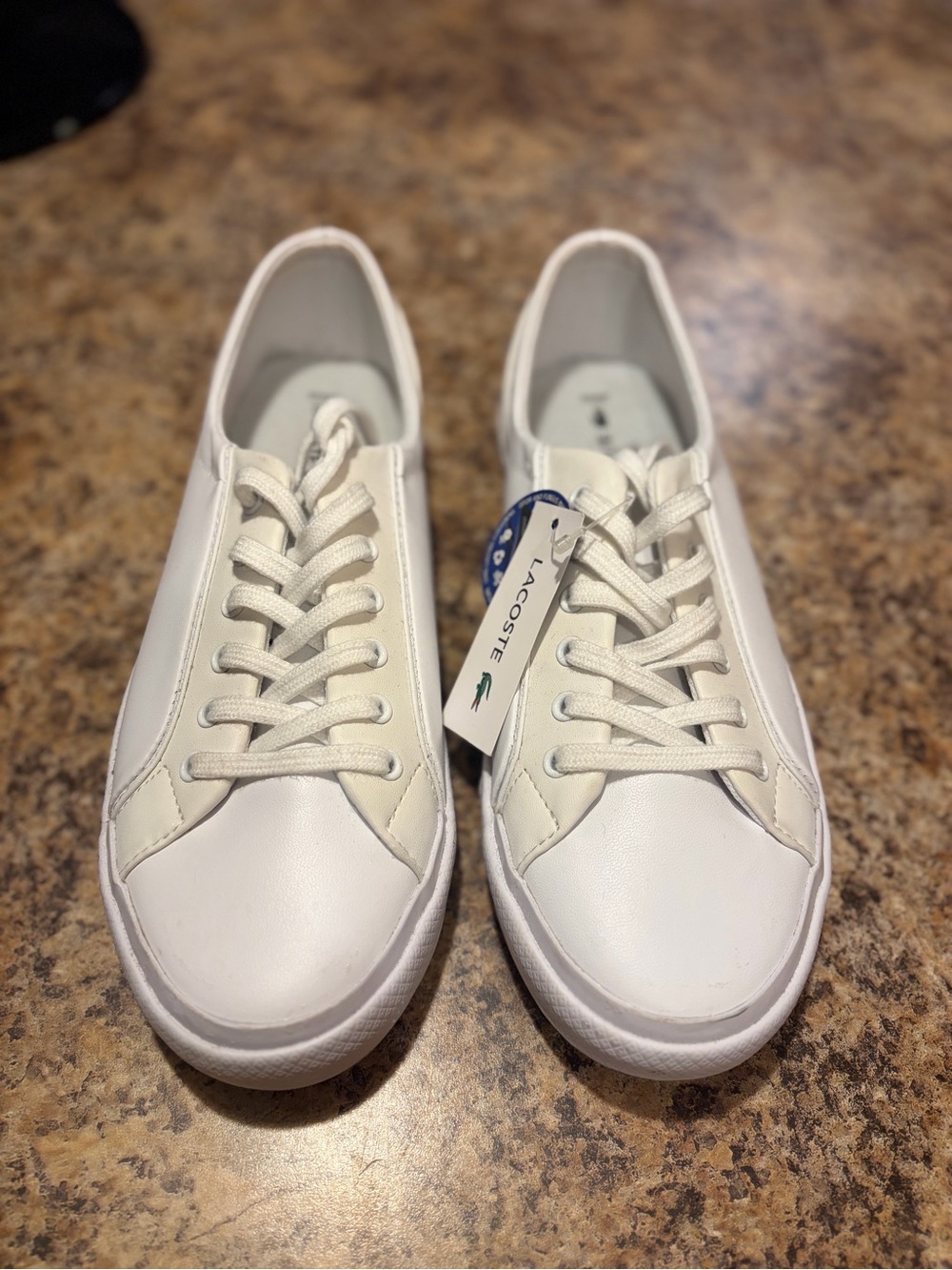 Lacoste White Low-Top Leather Sneakers